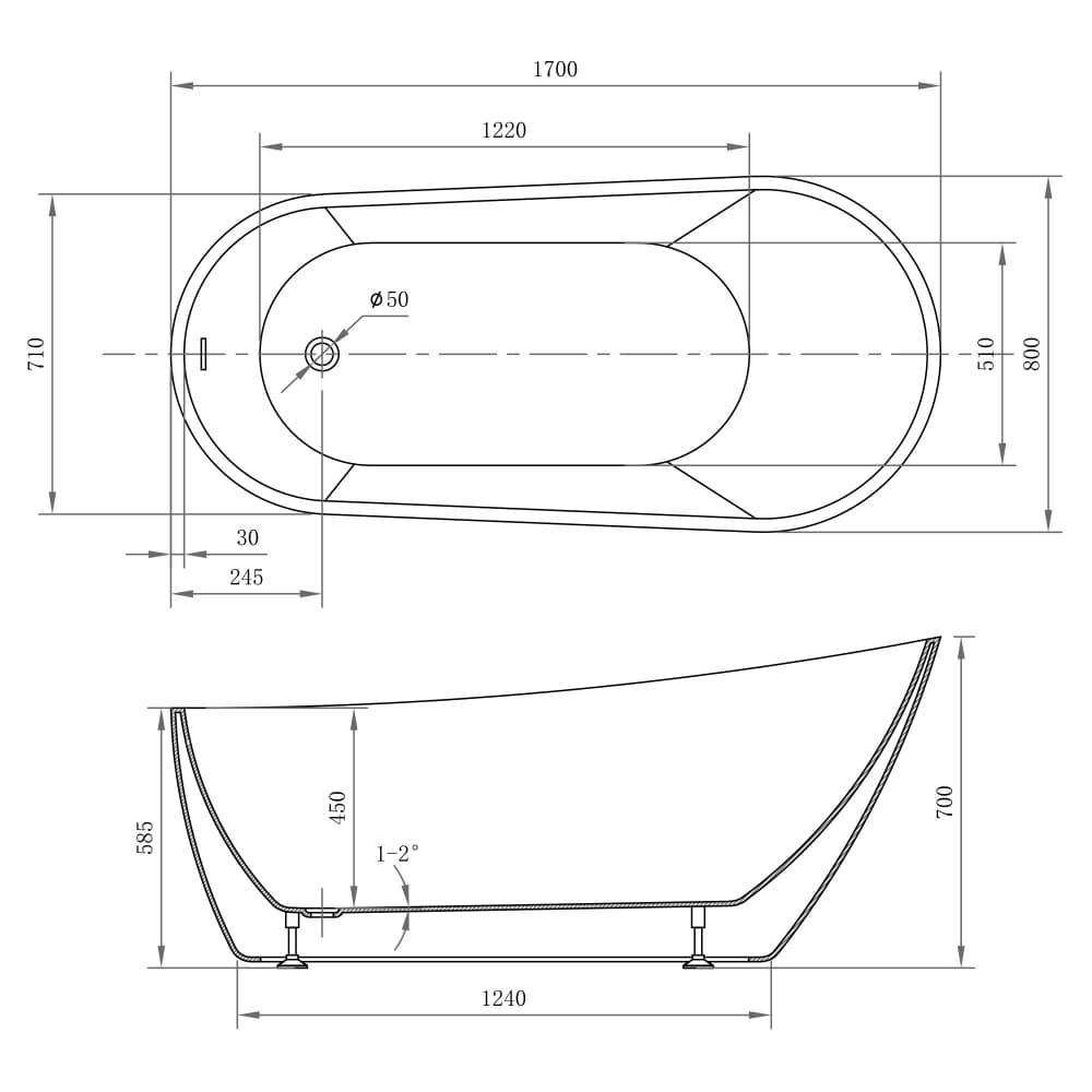 Ванна ABBER AB9501 view 3